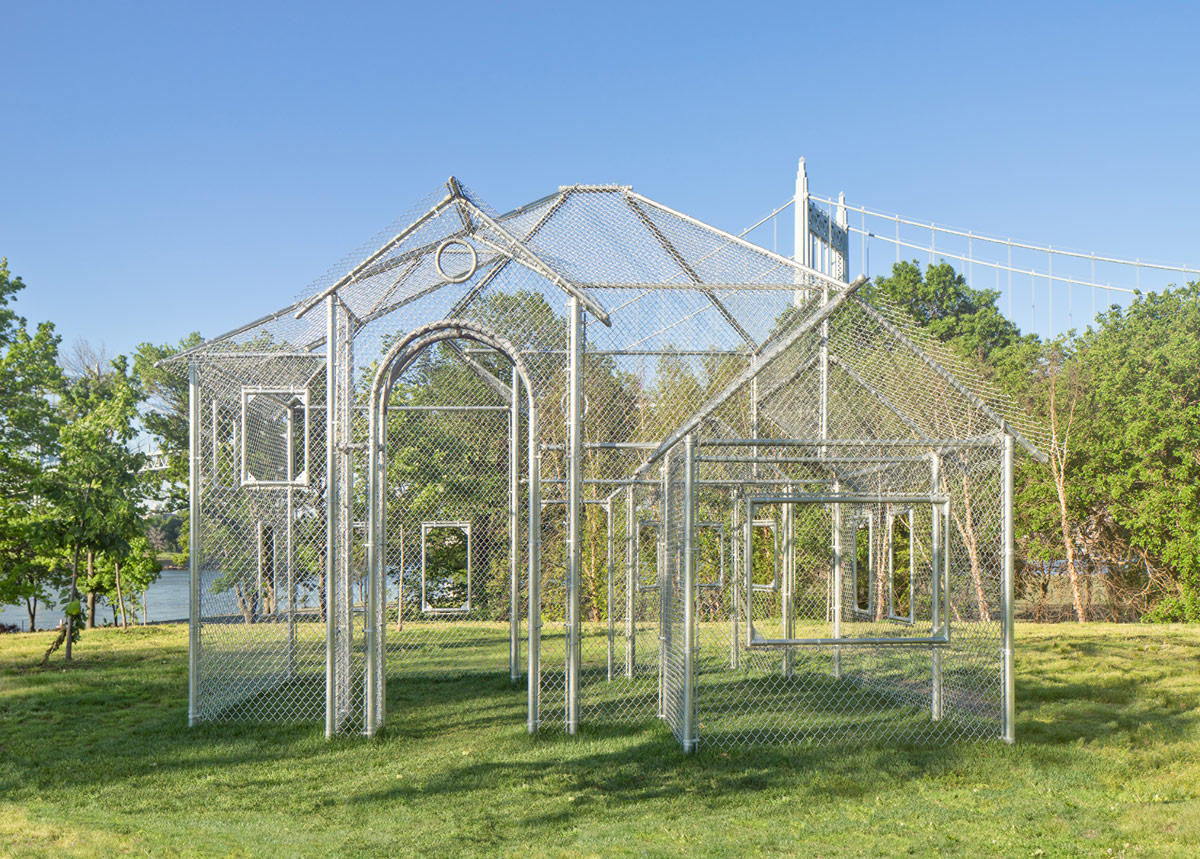 Photography of Ghost House as installed in Randall's Island Park, NYC